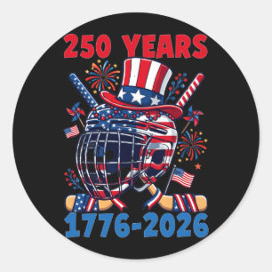 250 Jahre 1776 2026 250. Jubiläum Eishockey Runder Aufkleber