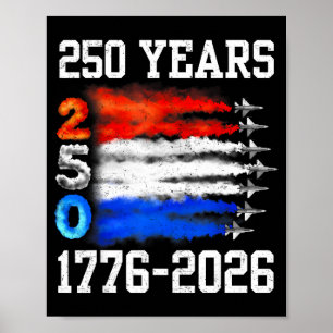 250 Jahre 1776 2026 250. Vintage 4. Juli Amerika Poster