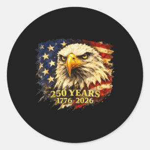 250 Jahre 1776 2026 250. Vintage-Adler 4. Juli P Runder Aufkleber