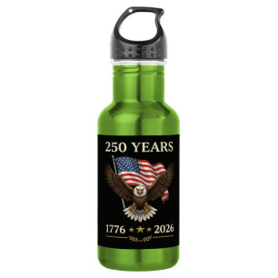 250 Jahre 1776 2026 Adler Amerikanische Flagge Edelstahlflasche