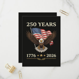 250 Jahre 1776 2026 Adler Amerikanische Flagge Einladungspostkarte