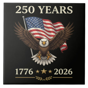 250 Jahre 1776 2026 Adler Amerikanische Flagge Fliese
