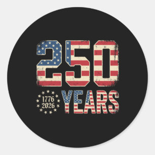 250 Jahre 1776-2026 Amerika Patriotische Flagge 25 Runder Aufkleber