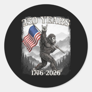 250 Jahre 1776–2026 Bigfoot Und Flagge Amerikanisc Runder Aufkleber