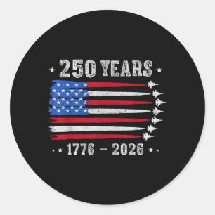 250 Jahre 1776 2026 Geburtstag USA für Männer Frau Runder Aufkleber