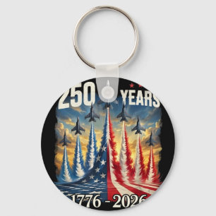 250 Jahre 1776-2026 Kampfflugzeuge USA-Flagge 250. Schlüsselanhänger