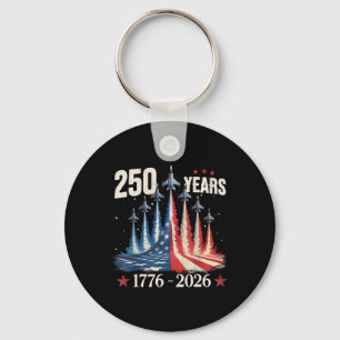 250 Jahre 1776-2026 Kampfjets USA-Flagge 250. Bi Schlüsselanhänger