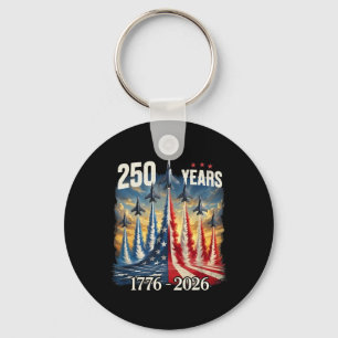 250 Jahre 1776-2026 Kampfjets USA-Flagge 250. Bi Schlüsselanhänger