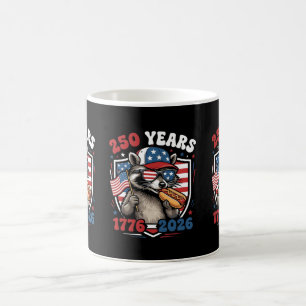 250 Jahre 1776 2026 patriotischer Waschbär USA Una Kaffeetasse