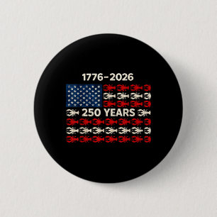 250 Jahre 1776-2026 Vintage USA-Flagge Crawfish Bo Button