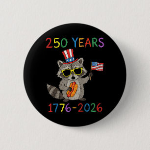 250 Jahre 1776-2026 Waschbär 250. Jubiläum 4. Button