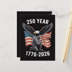250 Jahre 250. Jubiläum USA 4. Juli  Feiertagspostkarte