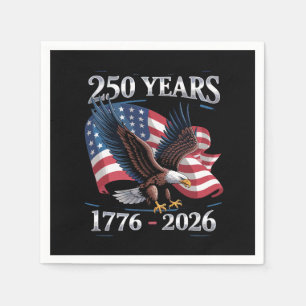 250 Jahre 4. Juli Adler USA-Flagge 1776 2026 Serviette