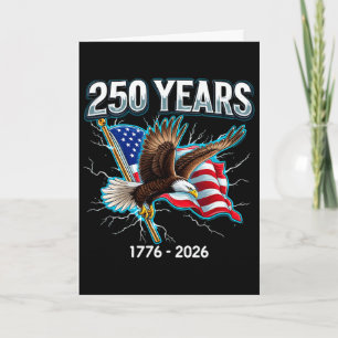 250 Jahre Adler und Flagge 1776-2026 250. Geburtst Karte