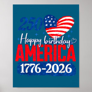 250 Jahre Alles Gute zum Geburtstag Amerika Illust Poster