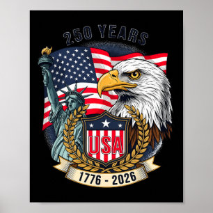 250 Jahre American Flag Anniversary USA 250. Gebur Poster