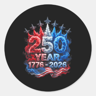 250 Jahre Amerika 1776 2026 250. 4. Juli USA Runder Aufkleber
