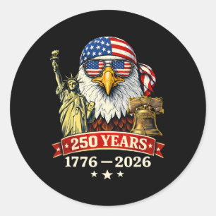 250 Jahre Amerika 1776-2026 250. Geburtstag 250. Runder Aufkleber