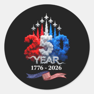 250 Jahre Amerika 1776 2026 250. Geburtstag 4. Runder Aufkleber