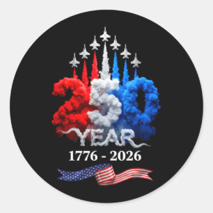 250 Jahre Amerika 1776 2026 250. Geburtstag 4. Runder Aufkleber