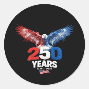 250 Jahre Amerika 1776 2026 250. USA Patriotisch  Runder Aufkleber