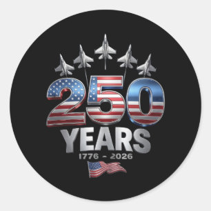 250 Jahre Amerika 1776 2026 250. USA Patriotisch  Runder Aufkleber