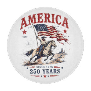 250 Jahre Amerika 1776 2026 Patriotischer Cowboy Schneidebrett
