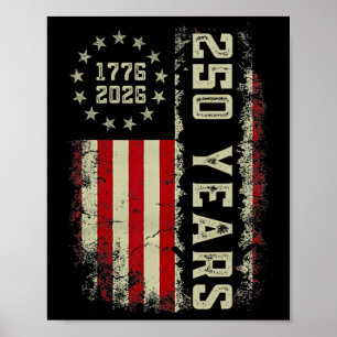 250 Jahre Amerika 1776 2026 USA-Flagge 250. Unabhä Poster
