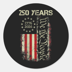 250 Jahre Amerika 1776 2026 We The People Flagge U Runder Aufkleber