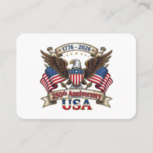 250 Jahre Amerika 250. 4. Juli Jubiläum 1 Visitenkarte