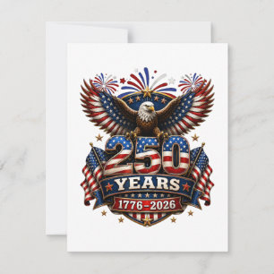 250 Jahre Amerika 250. Jubiläum 4. Juli Feiertagskarte