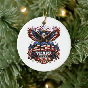 250 Jahre Amerika 250. Jubiläum 4. Juli Keramik Ornament