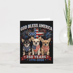 250 Jahre Amerika Chihuahua Patriotisch Usa 4. Jul Karte