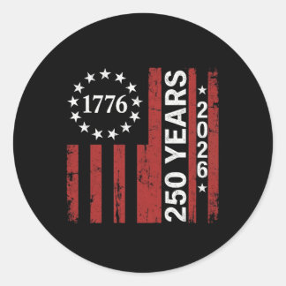 250 Jahre Amerika-Jubiläum 250. Unabhängigkeit Runder Aufkleber