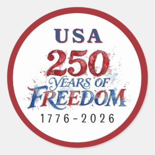 250 Jahre Amerika-Jubiläum Runder Aufkleber