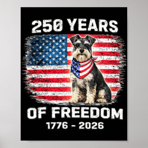 250 Jahre Amerika-Jubiläum Zwergschnauzer Poster