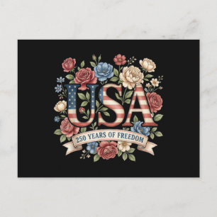 250 Jahre Amerika Jubiläumsblumen USA 250. Bi Feiertagspostkarte
