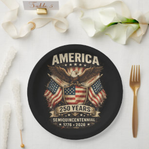 250 Jahre Amerika-Jubiläumsflagge USA Pappteller