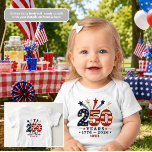 250 Jahre Amerika Personalisiertes Baby-Body Baby Strampler