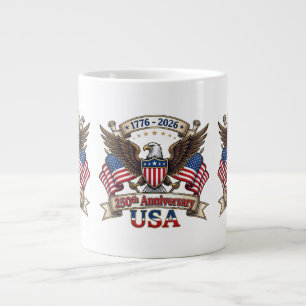 250 Jahre Amerikanisch 250. 4. Juli Jubiläum 1 Jumbo-Tasse