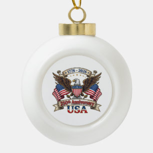 250 Jahre Amerikanisch 250. 4. Juli Jubiläum 1 Keramik Kugel-Ornament