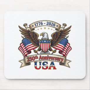 250 Jahre Amerikanisch 250. 4. Juli Jubiläum 1 Mousepad