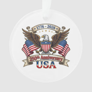 250 Jahre Amerikanisch 250. 4. Juli Jubiläum 1 Ornament
