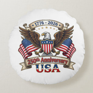 250 Jahre Amerikanisch 250. 4. Juli Jubiläum 1 Rundes Kissen