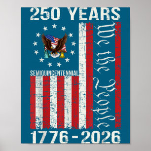 250 Jahre amerikanisch 250. Jubiläum USA US-Flagge Poster
