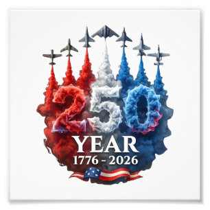 250 Jahre Amerikanisch 250. USA Patriotisch 4. Jul Fotodruck