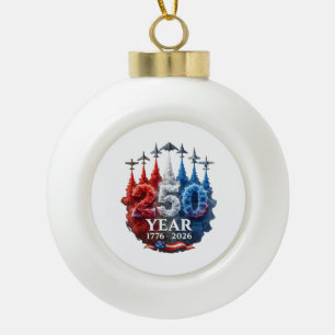 250 Jahre Amerikanisch 250. USA Patriotisch 4. Jul Keramik Kugel-Ornament