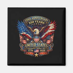 250 Jahre Amerikanisch 250. USA Patriotisch 4. Jul Magnet