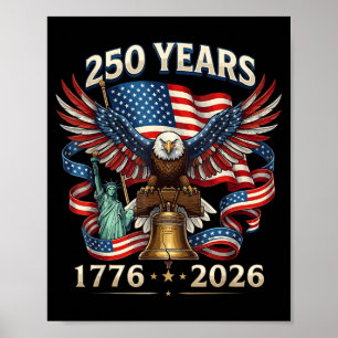 250 Jahre Amerikanisch 250. USA Patriotisch 4. Jul Poster