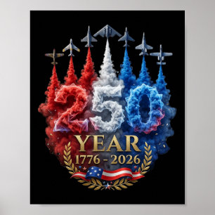 250 Jahre Amerikanisch 250. USA Patriotisch 4. Jul Poster